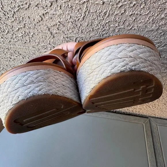 FitFlop Eloise Wedge Sandals Womens Size 8 Tan Platform Espadrille Strappy Shoes - Picture 12 of 16